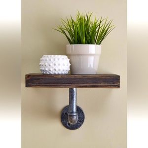 FLOATING RUSTIC INDUSTRIAL SHELVES WALL MOUNT UNIQUE ARCHITECTURAL PIECE 12X7”